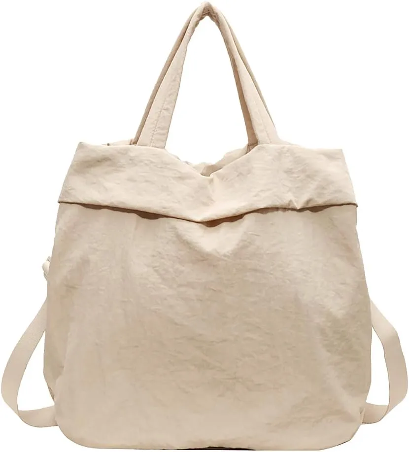 Nylon Shoulder Handbag Casual Style Tote Bag Lightweight Multilayered Large Capacity Waterproof Crossbody Bag