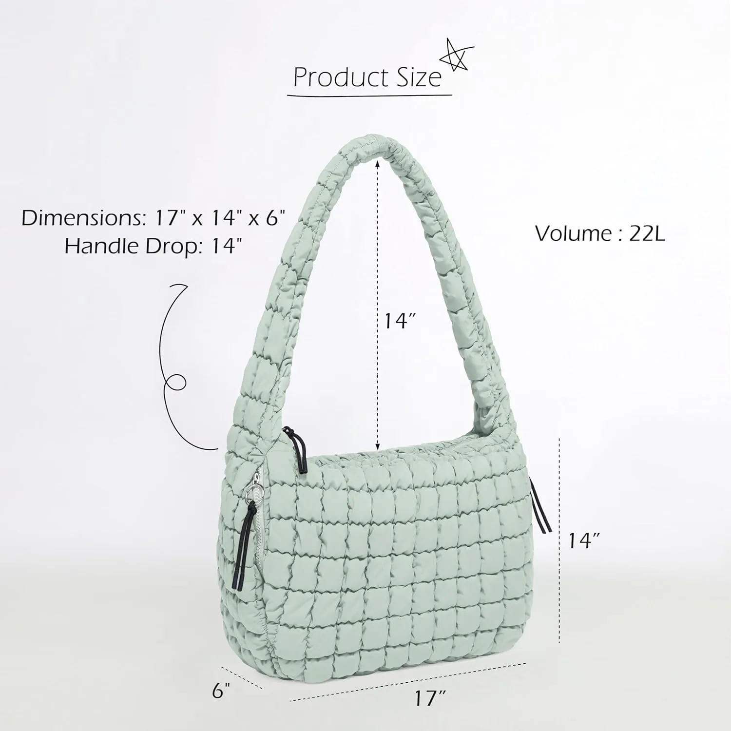 ODODOS Quilted Carryall Tote Bag for Women Crossbody Large Hobo Lightweight Padding Shoulder Bag