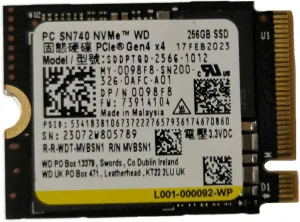 OEM WD SN740 256GB M.2 PCI-e NVME SSD Internal Solid State Drive 30mm 2230 Form Factor M Key Steam Deck
