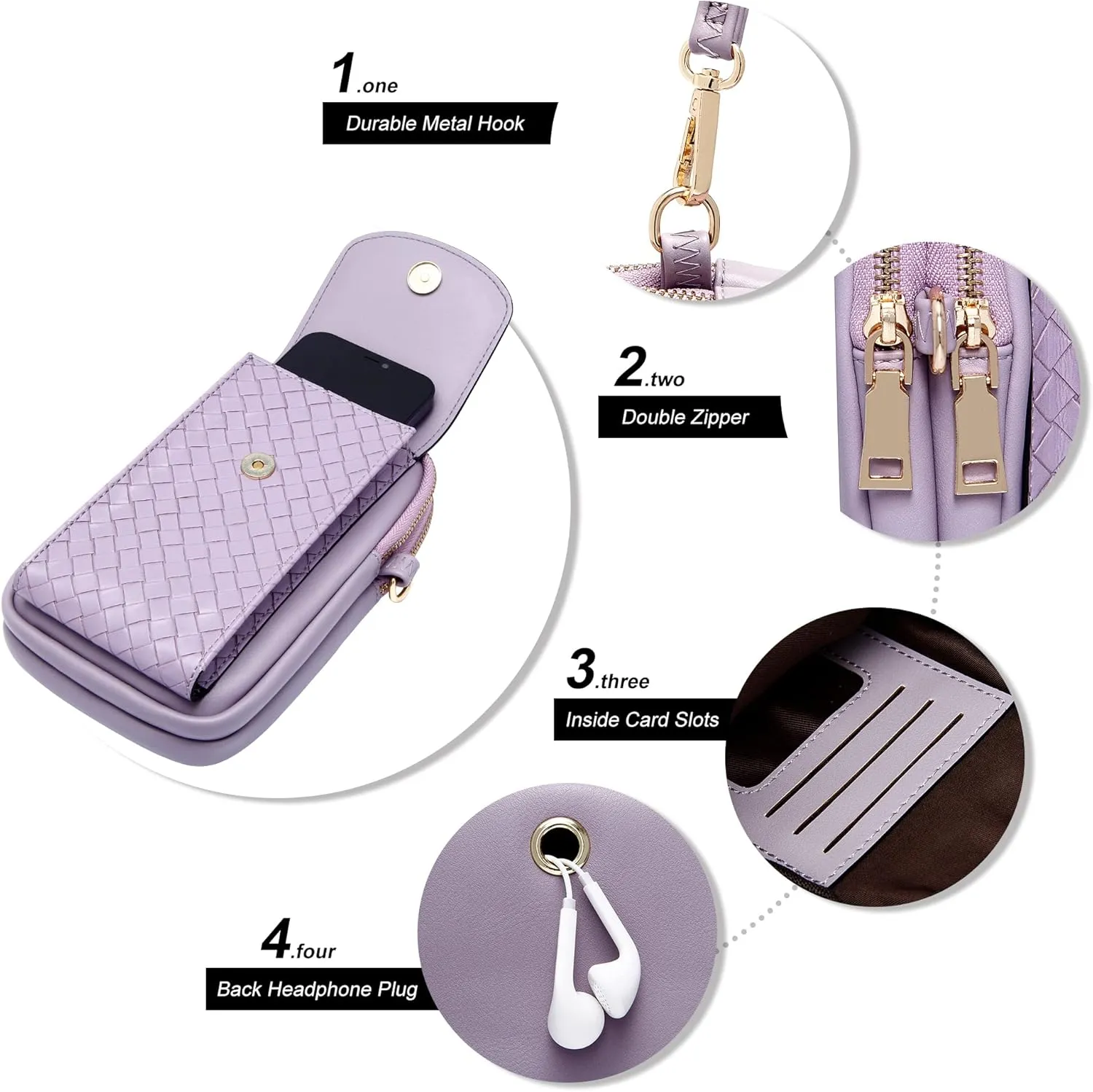 OIDERY Small Crossbody Bags Cell Phone Purse for Women, Leather Shoulder Handbag Wallet Purse with Credit Card Slots