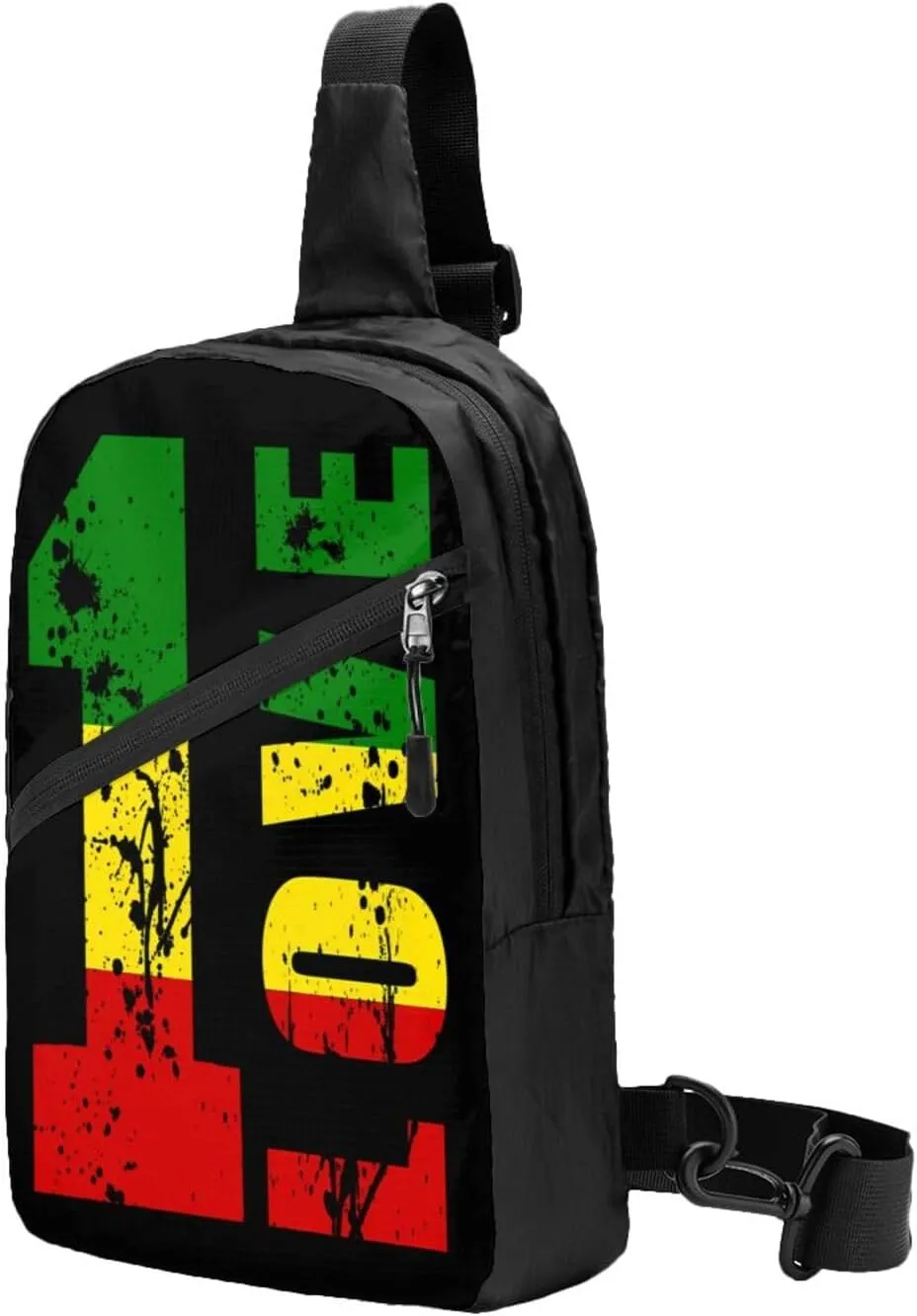 One Loves Jamaican Rasta Reggae Portable Sling Bags Packable Crossbody Bag Foldable Sport Daypack Reusable Shoulder Backpack Diagonally Chest Bag for Workout Travel