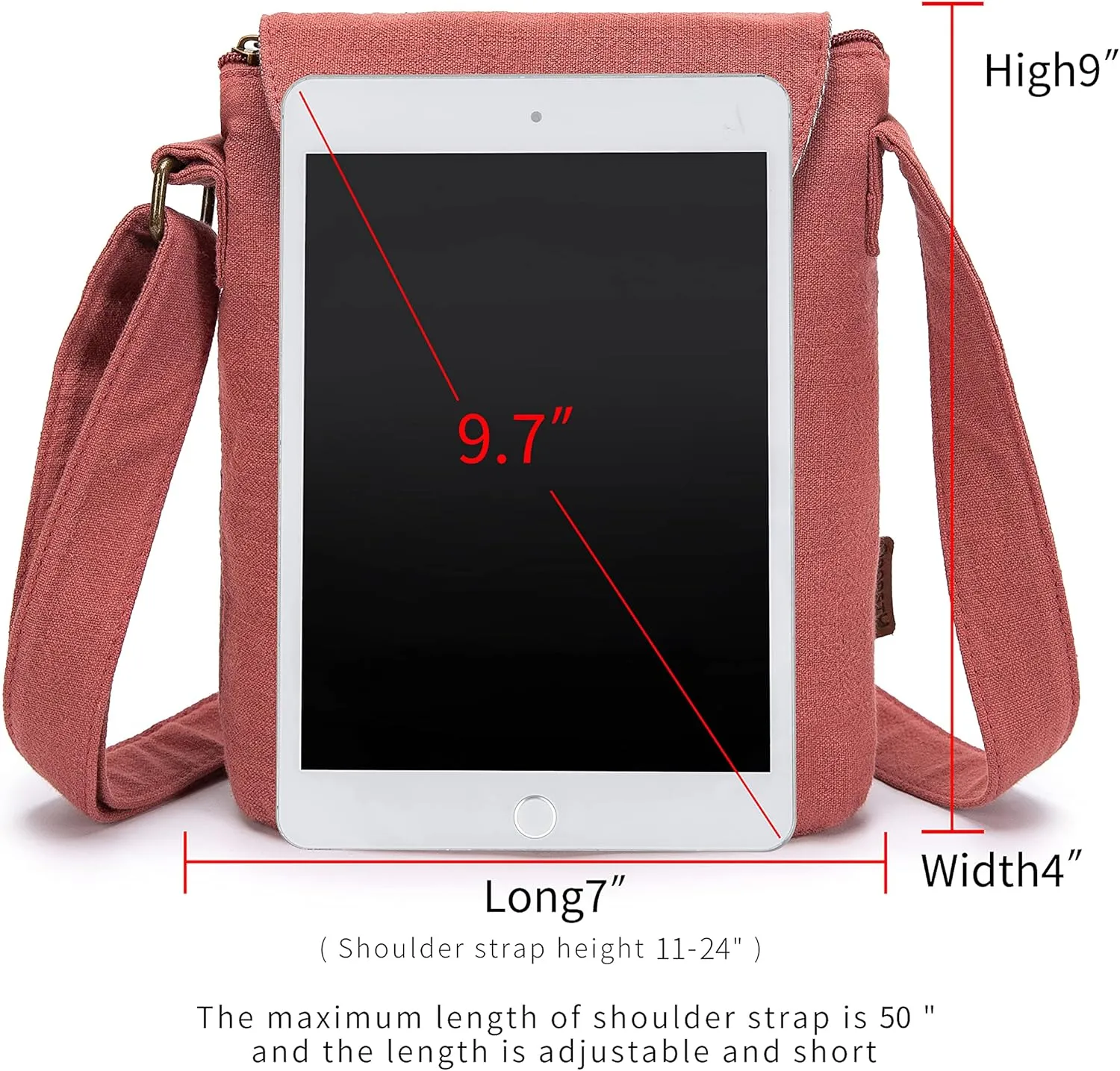 OPQRSTU Women's Retro Small Size Canvas Shoulder Bag Hippie Boho Crossbody Handbag