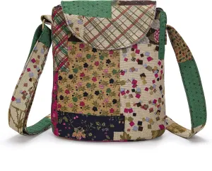 OPQRSTU Women's Retro Small Size Canvas Shoulder Bag Hippie Boho Crossbody Handbag