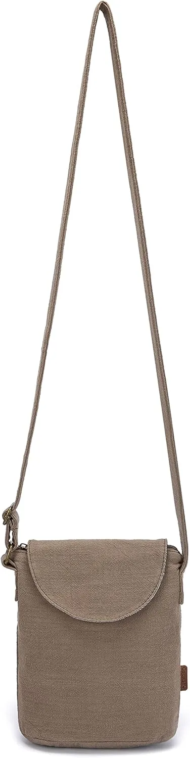 OPQRSTU Women's Retro Small Size Canvas Shoulder Bag Hippie Boho Crossbody Handbag