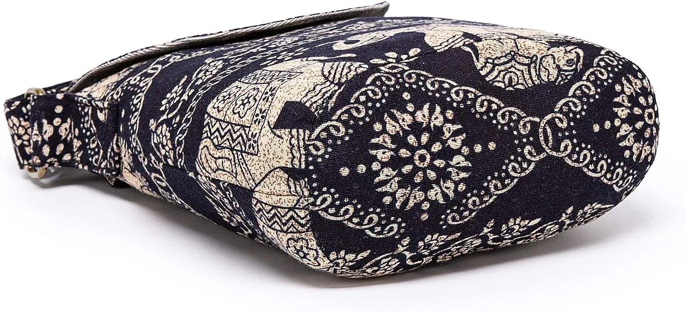 OPQRSTU Women's Retro Small Size Canvas Shoulder Bag Hippie Boho Crossbody Handbag