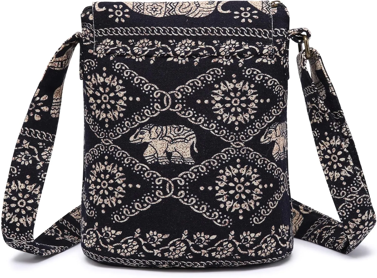 OPQRSTU Women's Retro Small Size Canvas Shoulder Bag Hippie Boho Crossbody Handbag