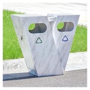 Outdoor Garbage Creative Large-Capacity Trash Can V-Type Classification Trash(C)
