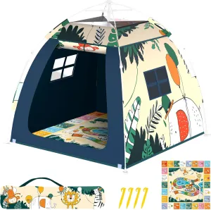 Outdoor Multi-Purpose Play House for Toddlers-Easy to Set up and Pop up Play Tent with Tunnel and Playhouse Kids Indoor Outdoor, Outdoor/Indoor Kid's Pop Up Play House, Gift for Toddlers(Monkey)