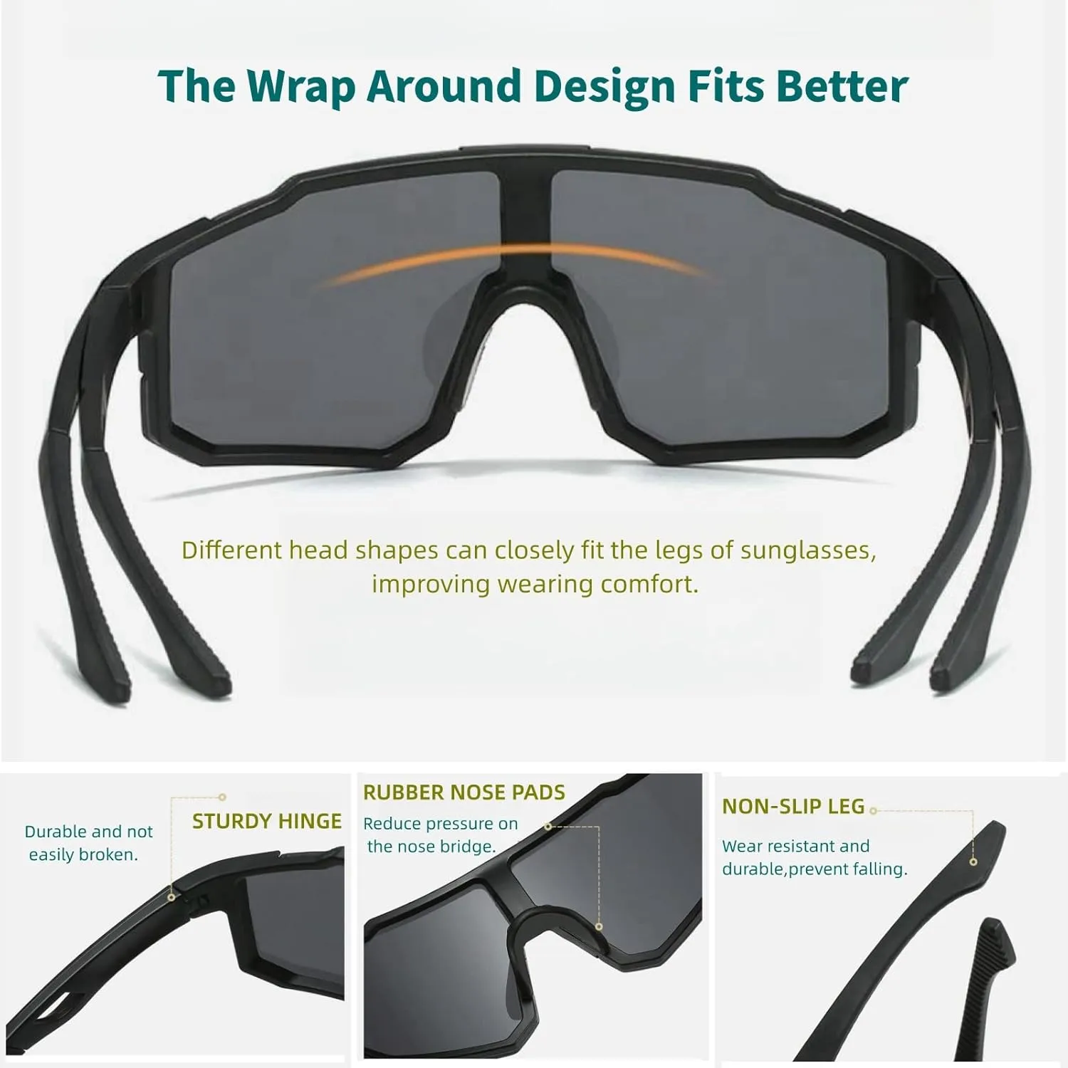 Outdoor Sports Sunglasses UV Protection for Women Men Cycling Baseball Golf Fishing,Lightweight Frame Tennis Shades