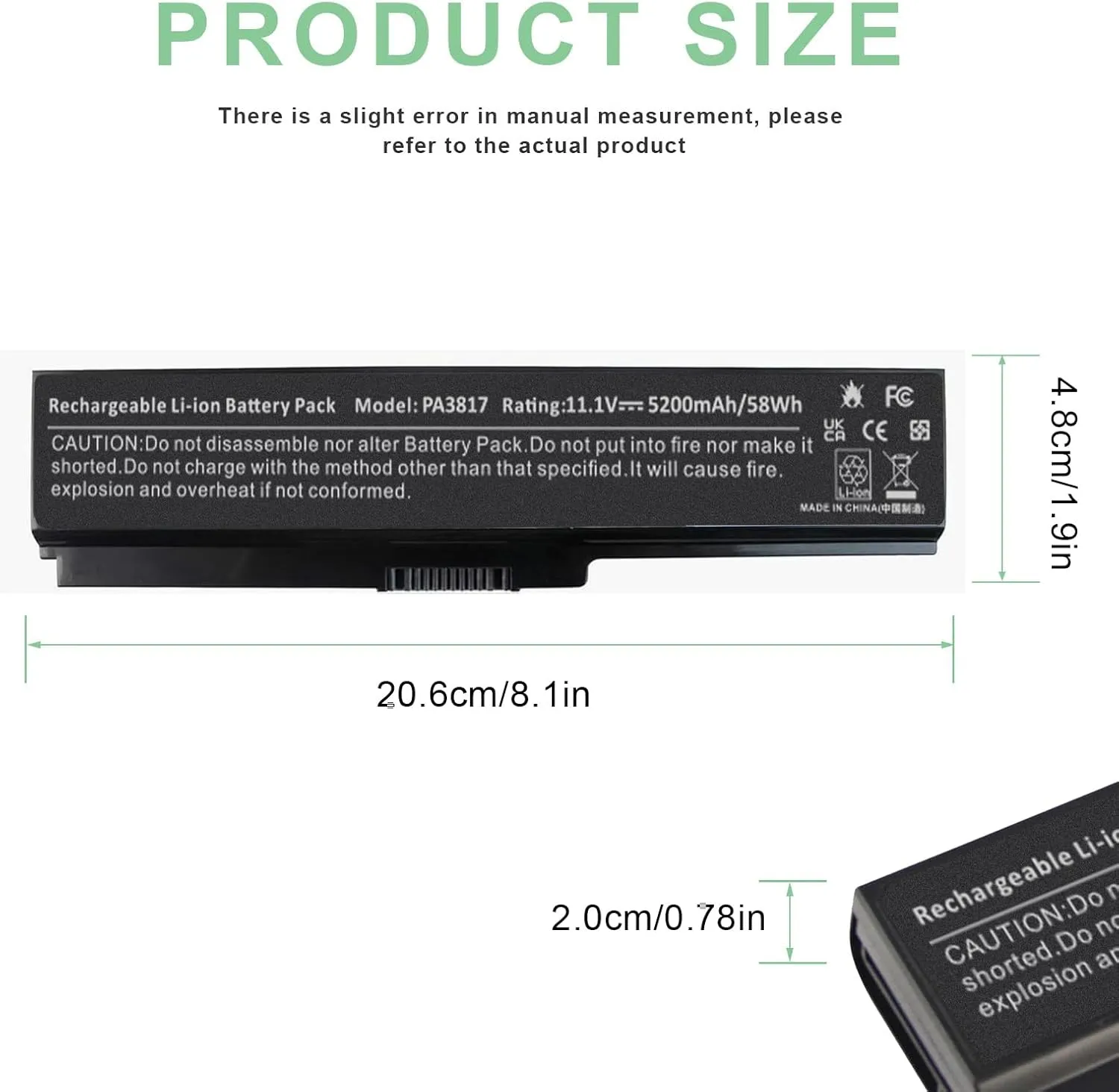 PA3817U-1BRS Battery for Toshiba Satellite L755 C655 M645 L750P L600 L675 L675D L700 L745 L750D L755D M640 P745 Series, Fit PA3818u-1BRS PA3819U-1BRS