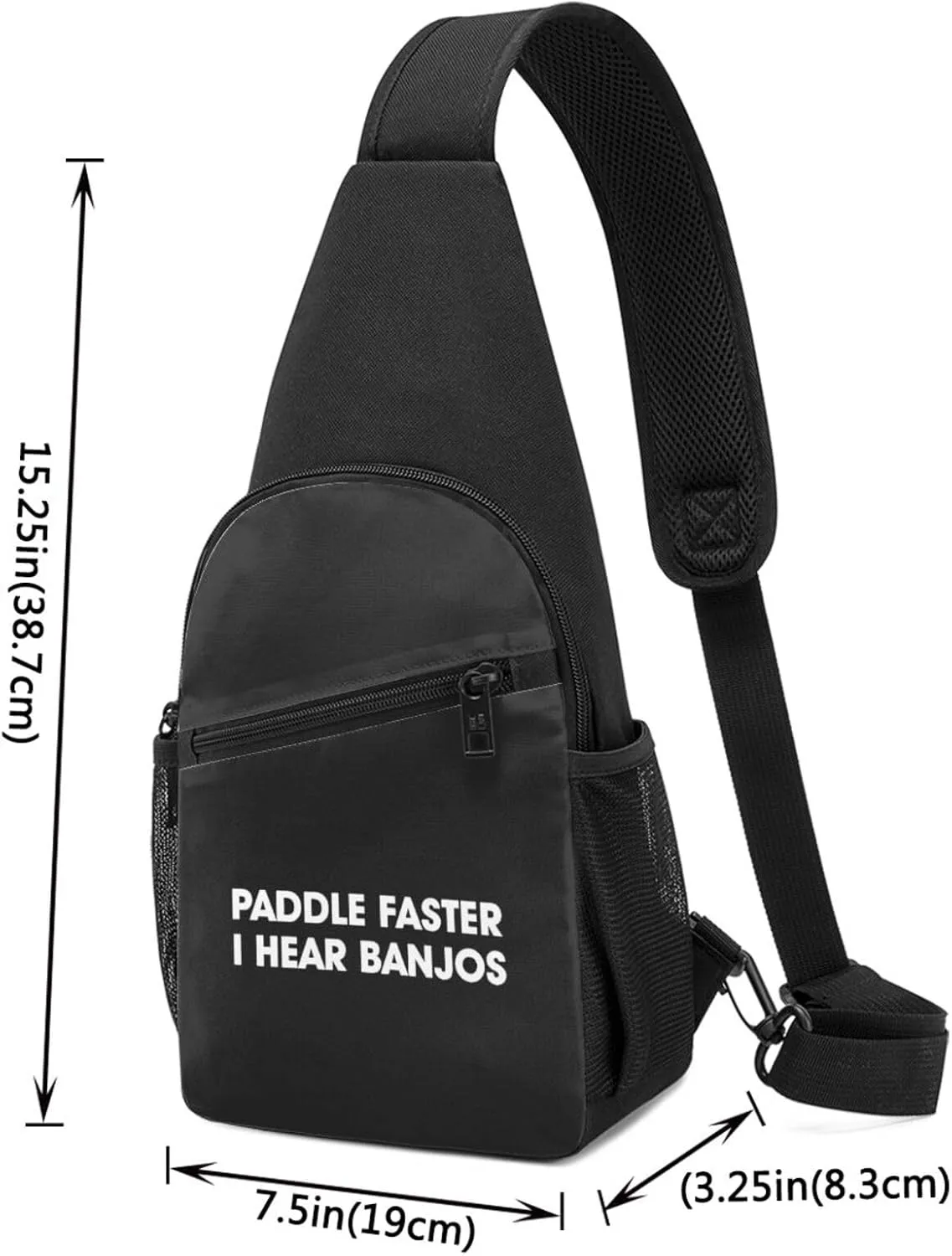 Paddle Faster I Hear Banjos Unisex Chest Bag Lightweight Crossbody Shoulder Bag Travel Pocket Black
