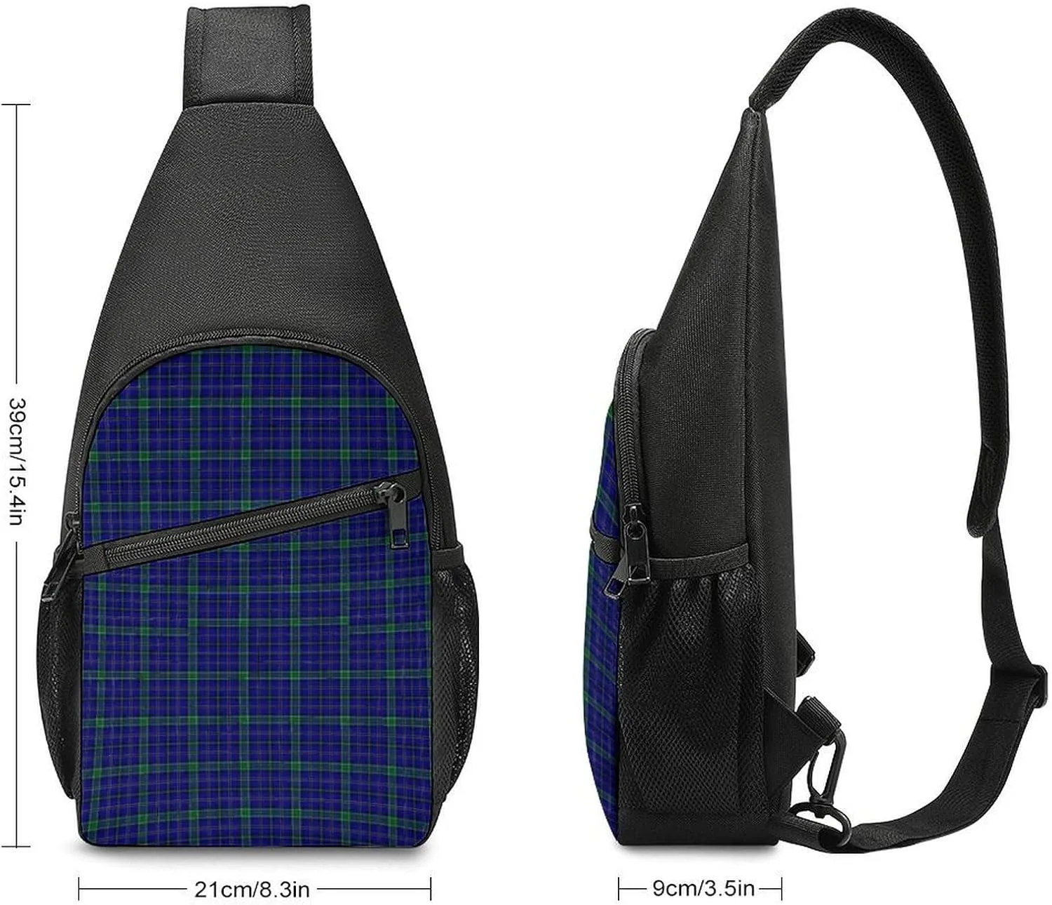 Paisley District Tartan Portable Chest Bag, Large Capacity Single Shoulder Chest Bag