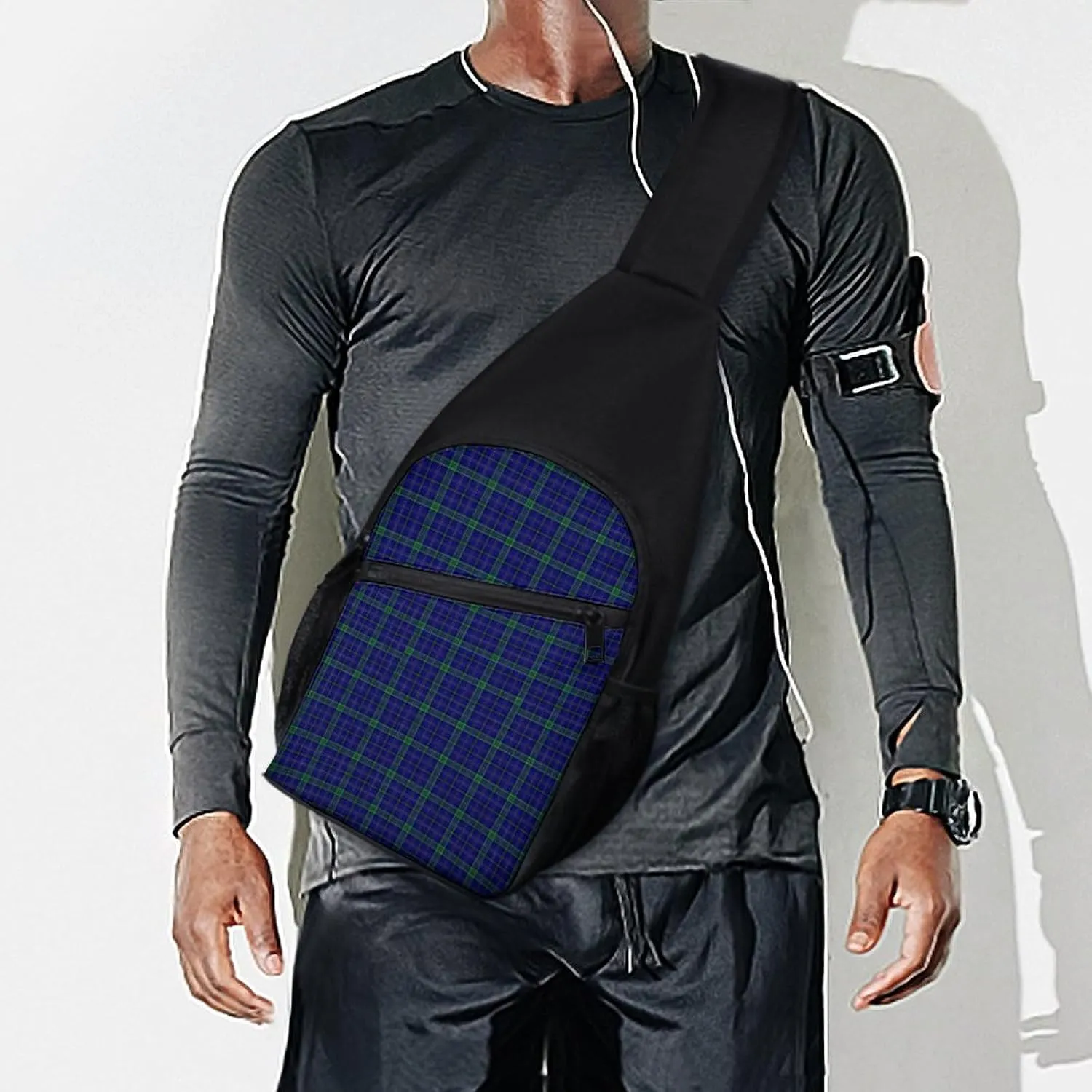 Paisley District Tartan Portable Chest Bag, Large Capacity Single Shoulder Chest Bag