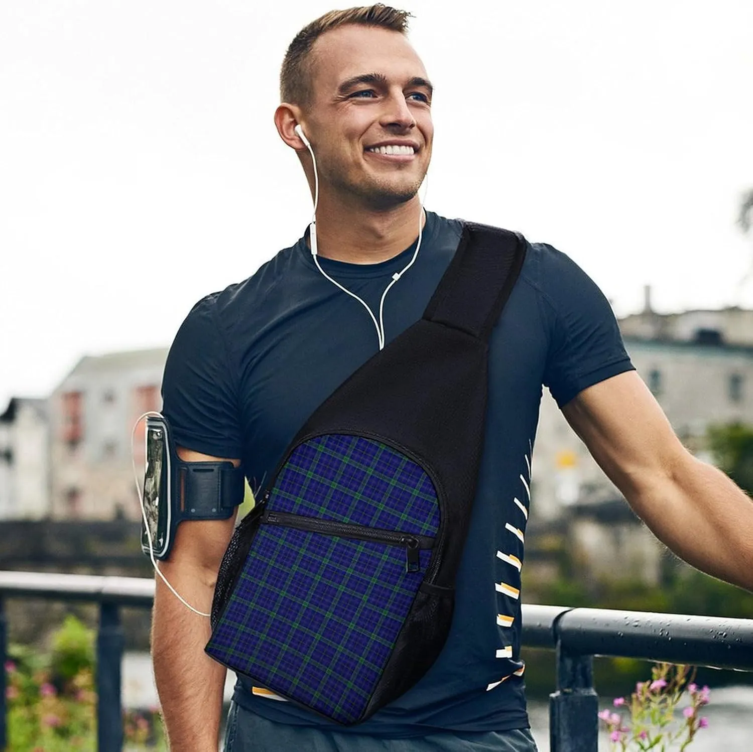 Paisley District Tartan Portable Chest Bag, Large Capacity Single Shoulder Chest Bag