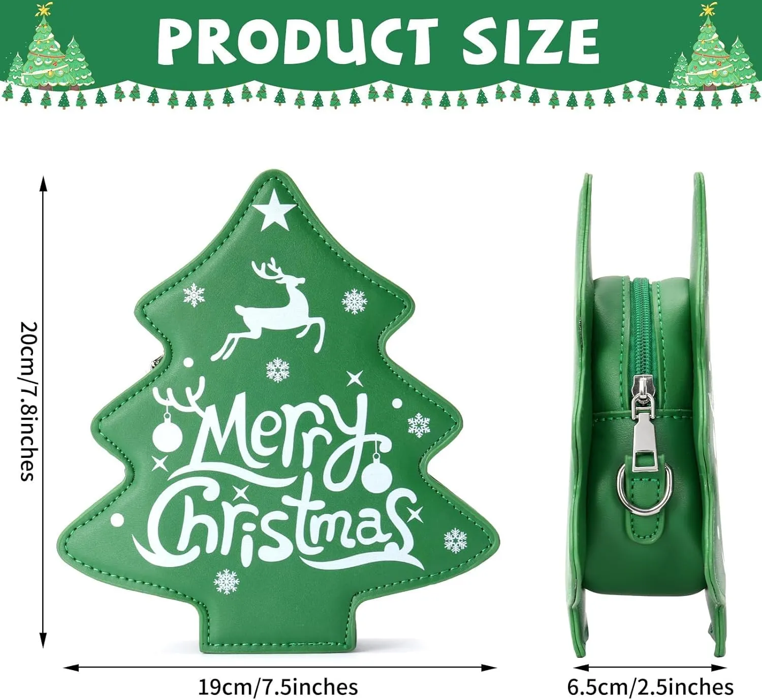 party greeting Crossbody Purse for Women Christmas Tree Shaped Phone Wallet Handbags for Merry Christmas Gift