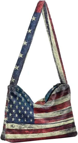 Patriot Flag Women Boho Handbag Underarm Bag Tote Bag Shoulder Bag Crossbody Bag