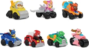 Paw Patrol - Super Patrol The Movie - Set of 7 Racers PUP Squad Toy - Car Figure to Collect Toy for Children 3 Years and Above