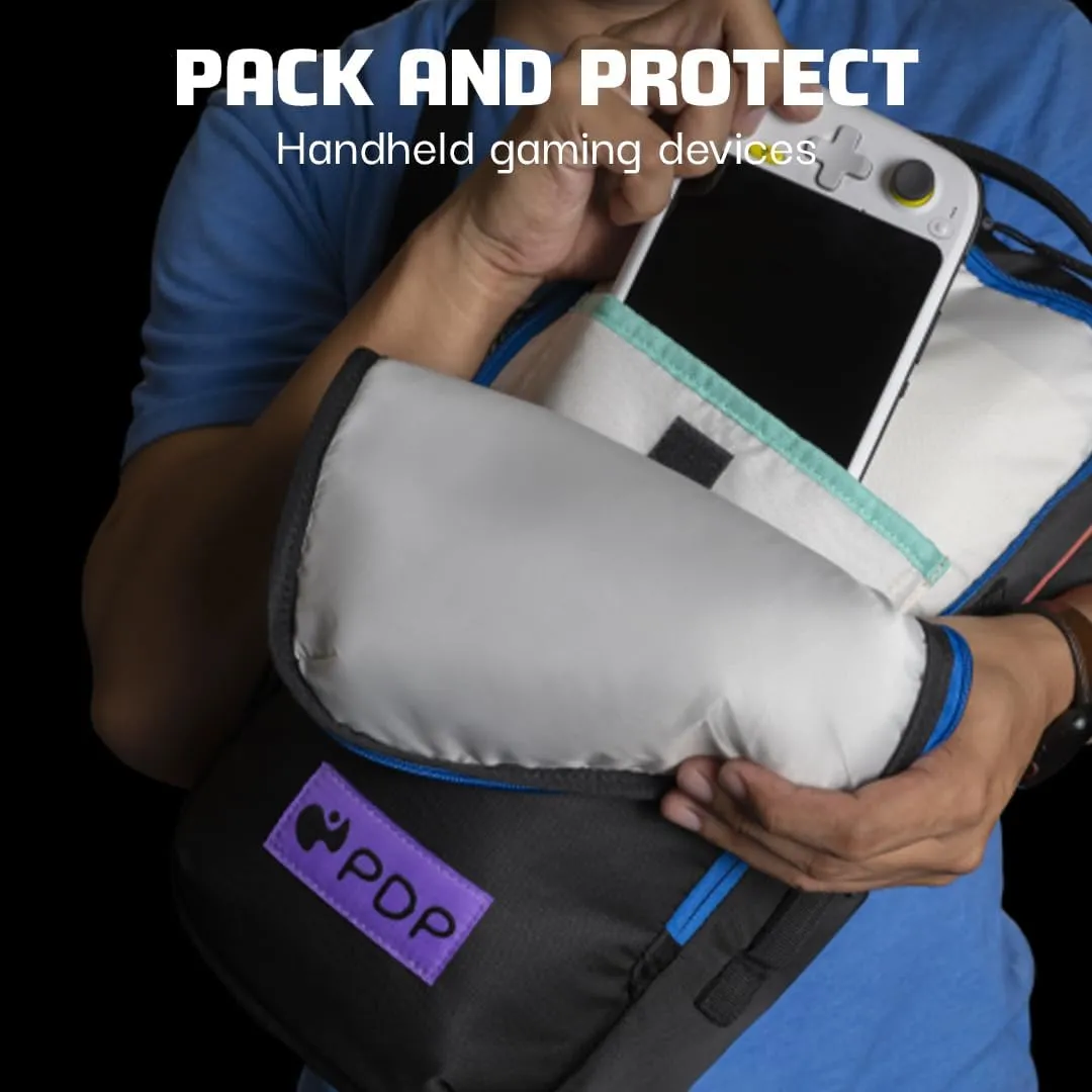 PDP Rival Crossbody Gaming Bag, Travel Sling Shoulder Backpack for Laptops, Nintendo Switch, Steam Deck, iPads and Tablets
