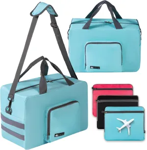 Personal Item Travel Bag for Airlines - Underseat & Carry-on Travel Bag, Cabin Duffel Holdall, Tote Luggage for Women & Men, Foldable, Water Resistant, Overnight Weekender Bag 16x10x8 in (40x25x20cm)