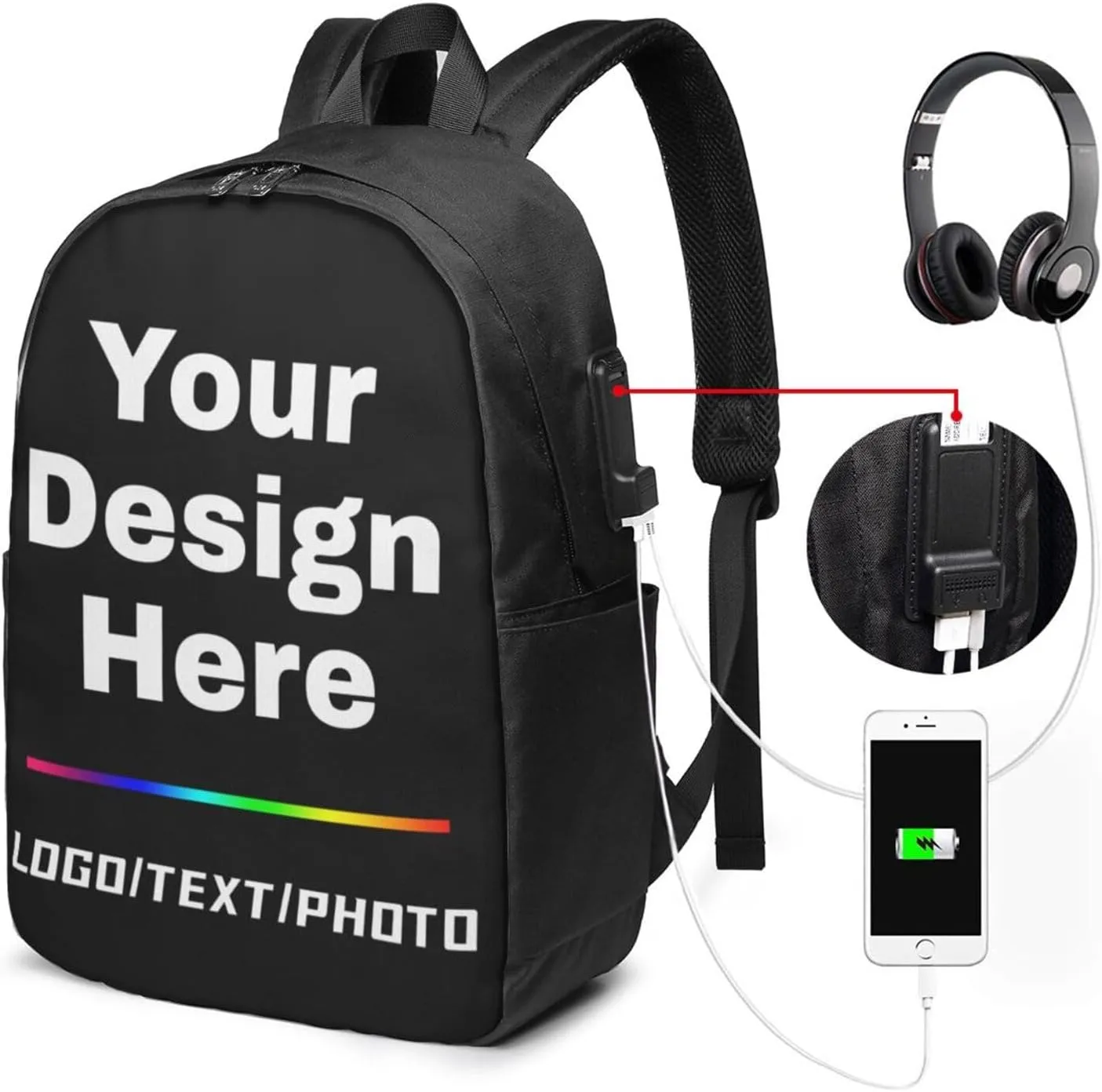 Personalized Backpacks For Men Women Customize Laptop Backpack For Men Women Custom Backpack Customized Travel Computer Bookbag