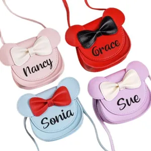 Personalized Cartoon Little Mouse Ear Bow Kids Crossbody Purse, Custom Kid Coin Purse With Name Girl Crossbody Bag Birthday Gift Christmas Gift For Girl (Style1)