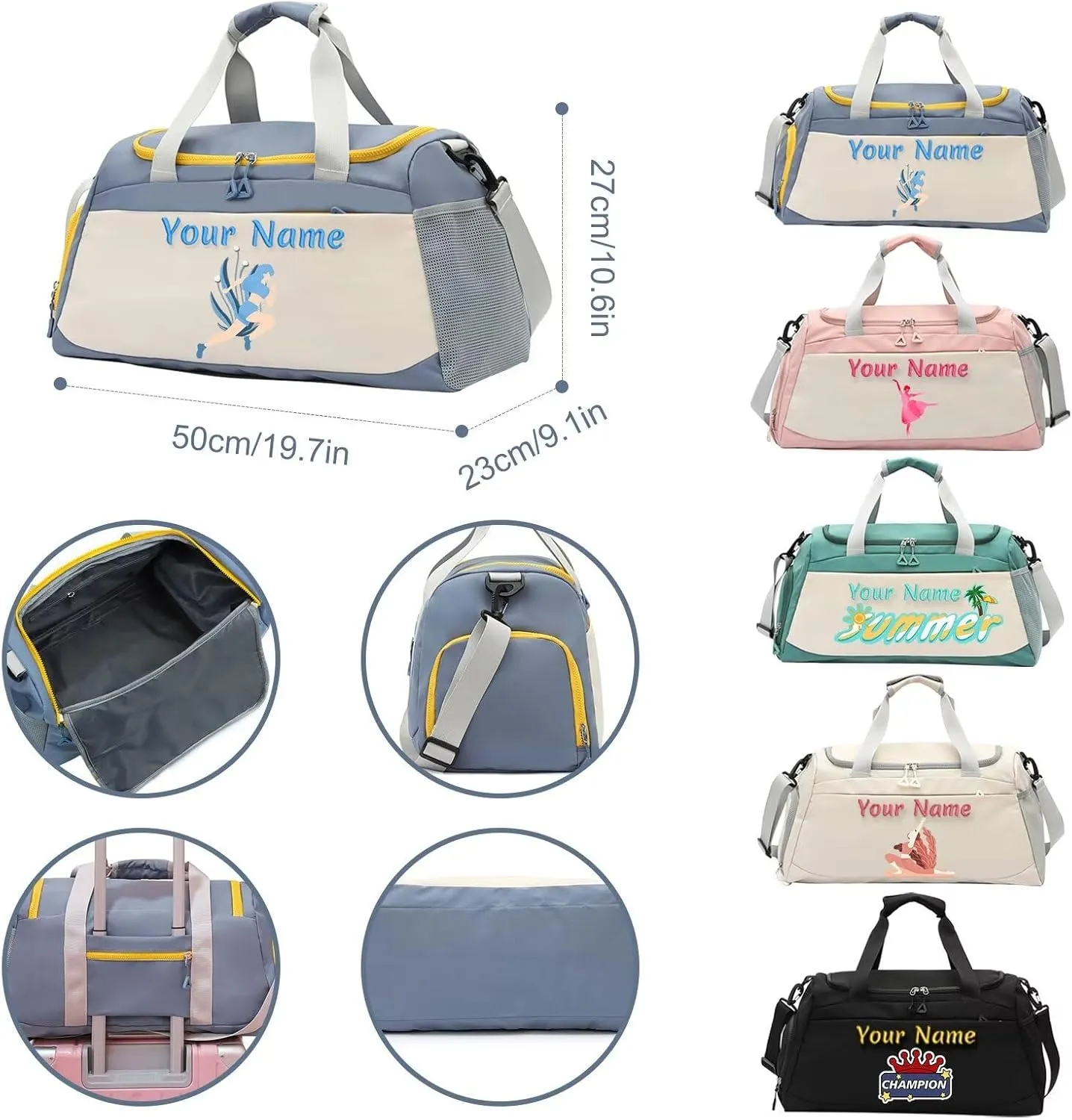 Personalized Duffel Bag Customized Sports Bags Personalized Sports Bag with name Customized Dance Bag for Men and Women