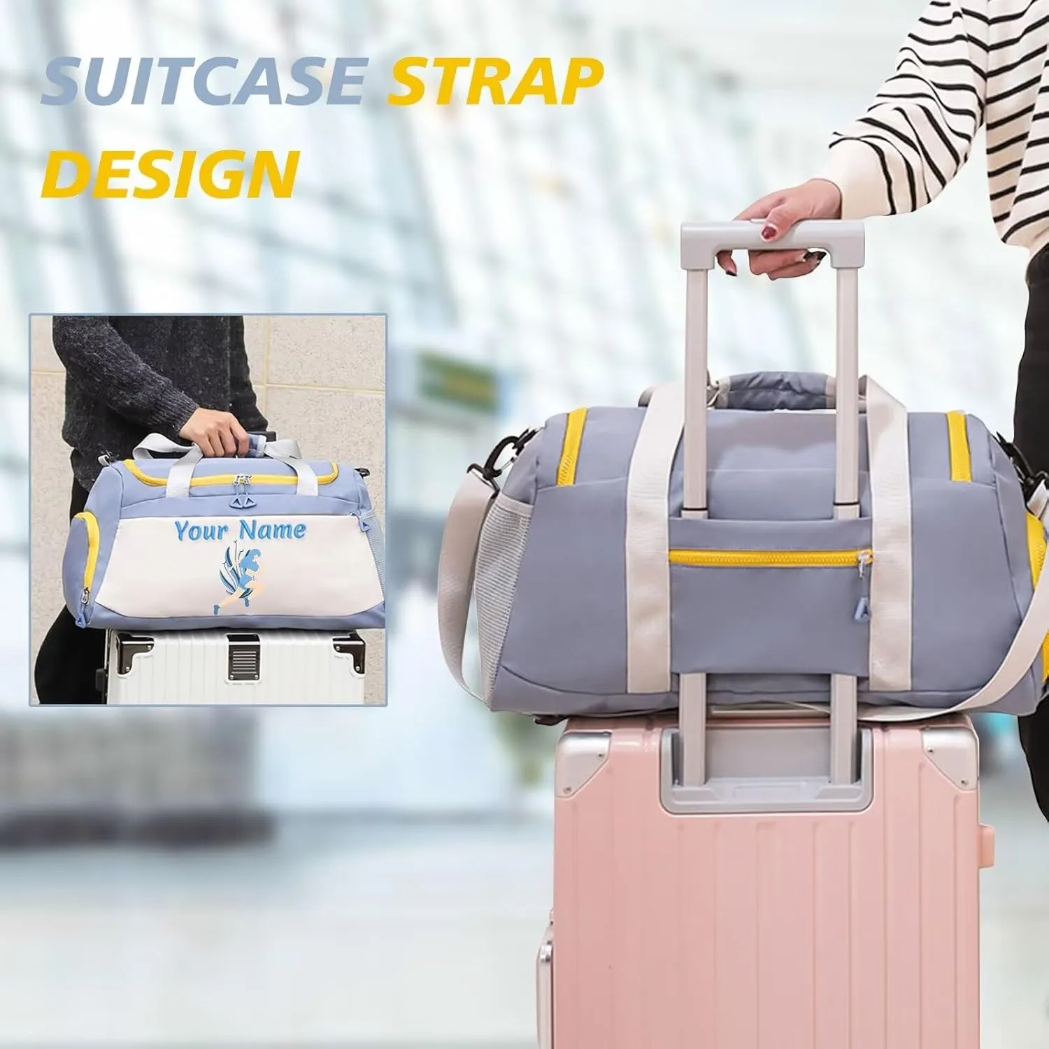 Personalized Duffel Bag Customized Sports Bags Personalized Sports Bag with name Customized Dance Bag for Men and Women