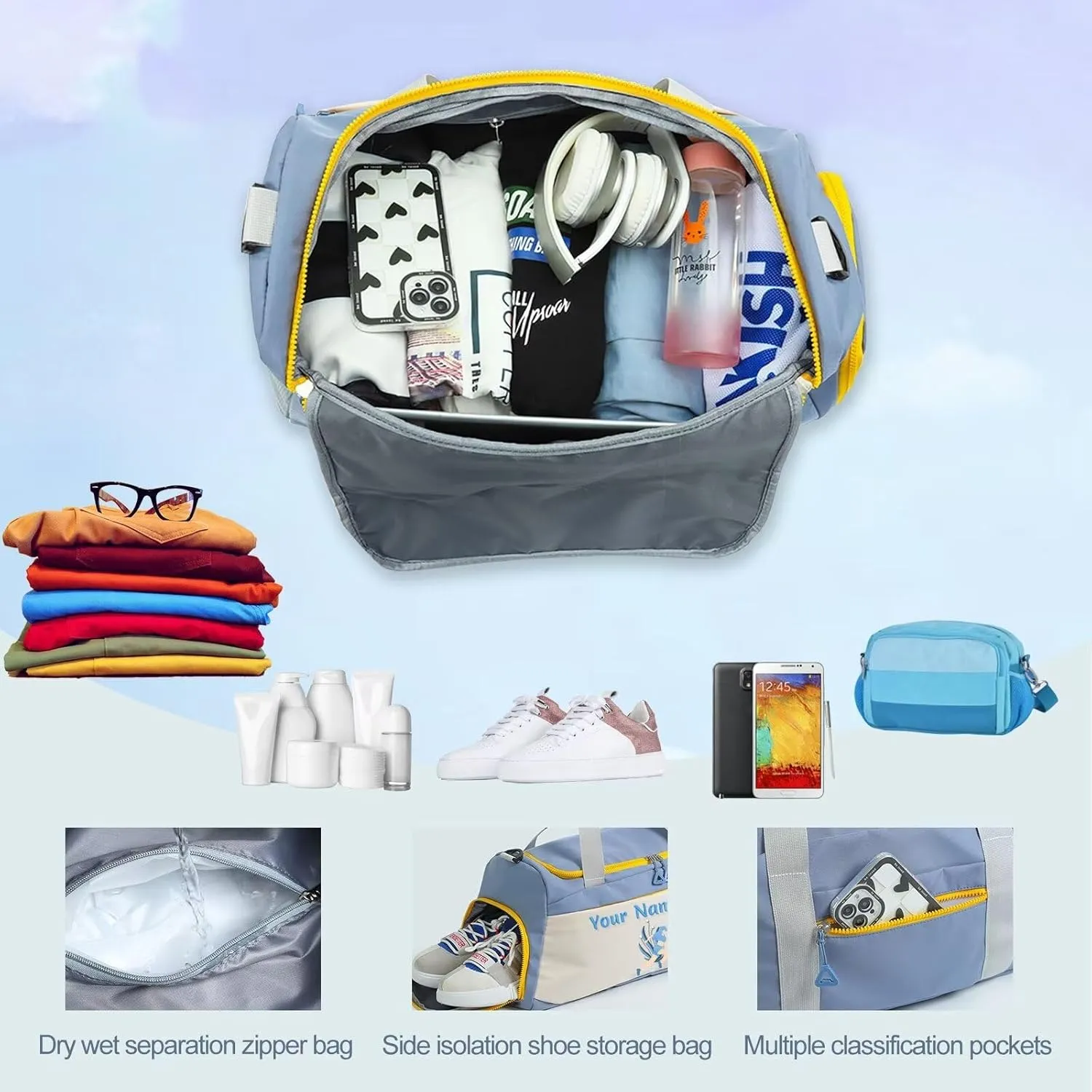 Personalized Duffel Bag Customized Sports Bags Personalized Sports Bag with name Customized Dance Bag for Men and Women