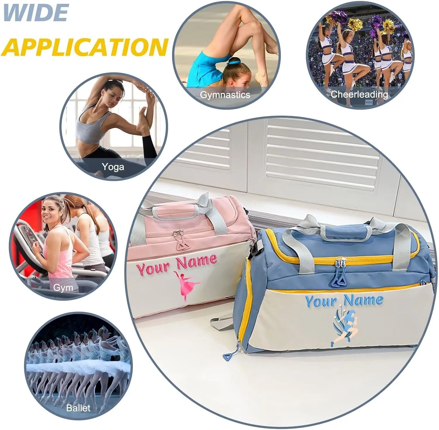 Personalized Duffel Bag Customized Sports Bags Personalized Sports Bag with name Customized Dance Bag for Men and Women
