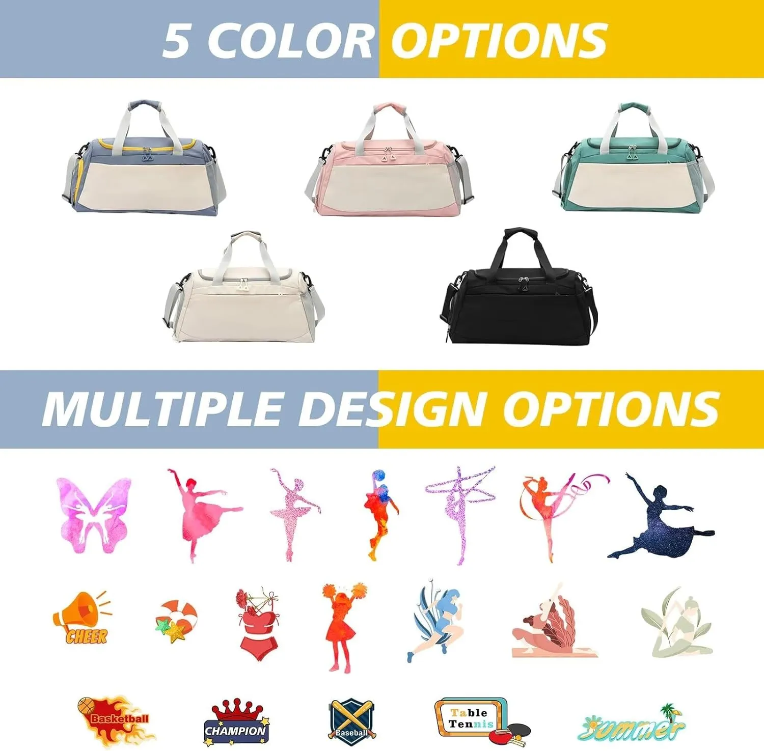 Personalized Duffel Bag Customized Sports Bags Personalized Sports Bag with name Customized Dance Bag for Men and Women