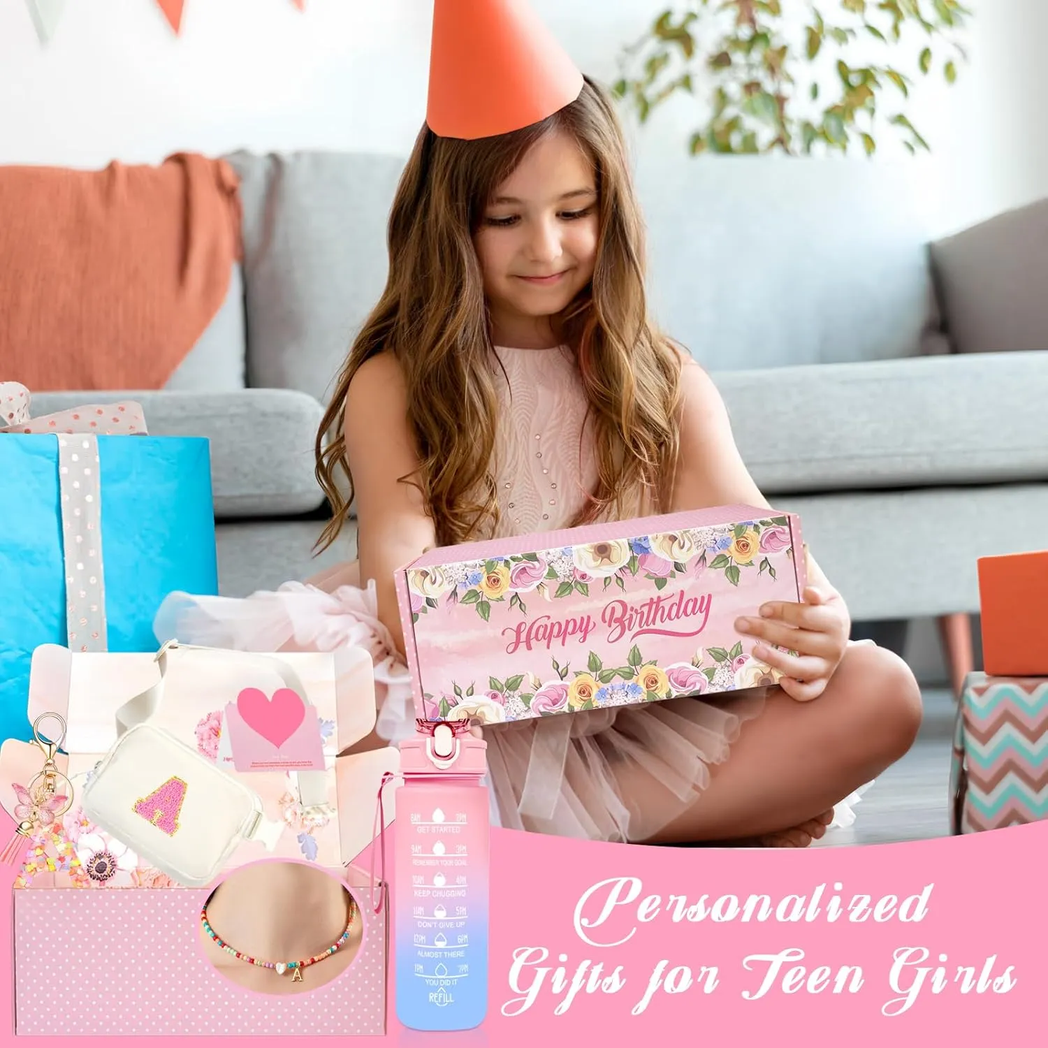 Personalized Fanny Pack for Girls, Gift Sets for Teen Girl, Birthday Gifts for 4 5 6 7 8 9 10 11 12 13 Year Old Girls, Initial Crossbody Bag Belt Bag for Girl Kids (A)