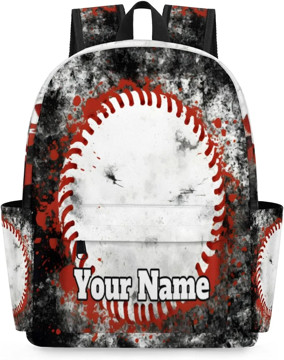 Personalized Sports Theme Preschool Toddler Backpack for Boys Girls Custom Kids Name Small Bookbags Kindergarten Elementary Backpack, Sports Baseball
