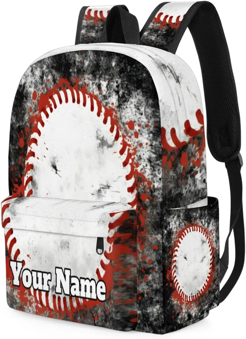 Personalized Sports Theme Preschool Toddler Backpack for Boys Girls Custom Kids Name Small Bookbags Kindergarten Elementary Backpack, Sports Baseball