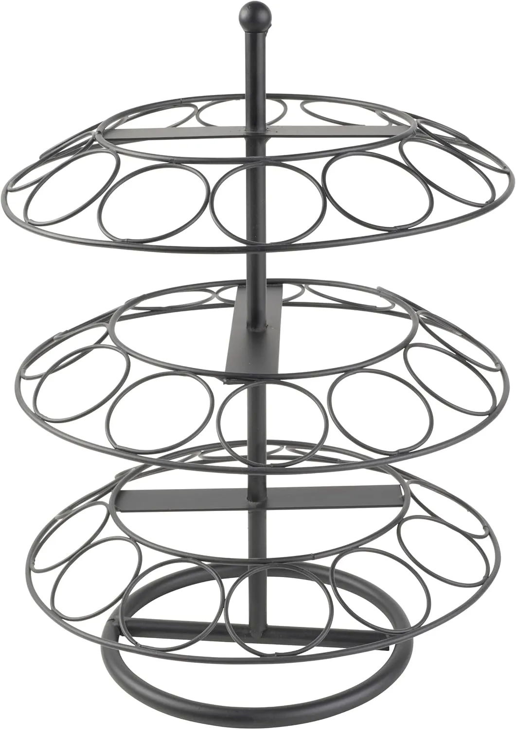 Pfaltzgraff Metal Wire Coffee Pod Holder, for Countertop Dispalay, 3 Tier, 9.1x9.1x13.6 Inch, Black
