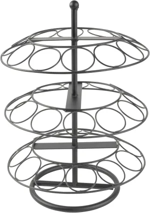 Pfaltzgraff Metal Wire Coffee Pod Holder, for Countertop Dispalay, 3 Tier, 9.1x9.1x13.6 Inch, Black