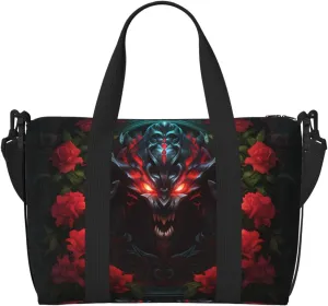 Phayah Red Eye Monster Stamp Travel Duffel Bag Handbag Carry-On Luggage Bag Overnight Foldable Unisex Airline Travel Personal Items Bag