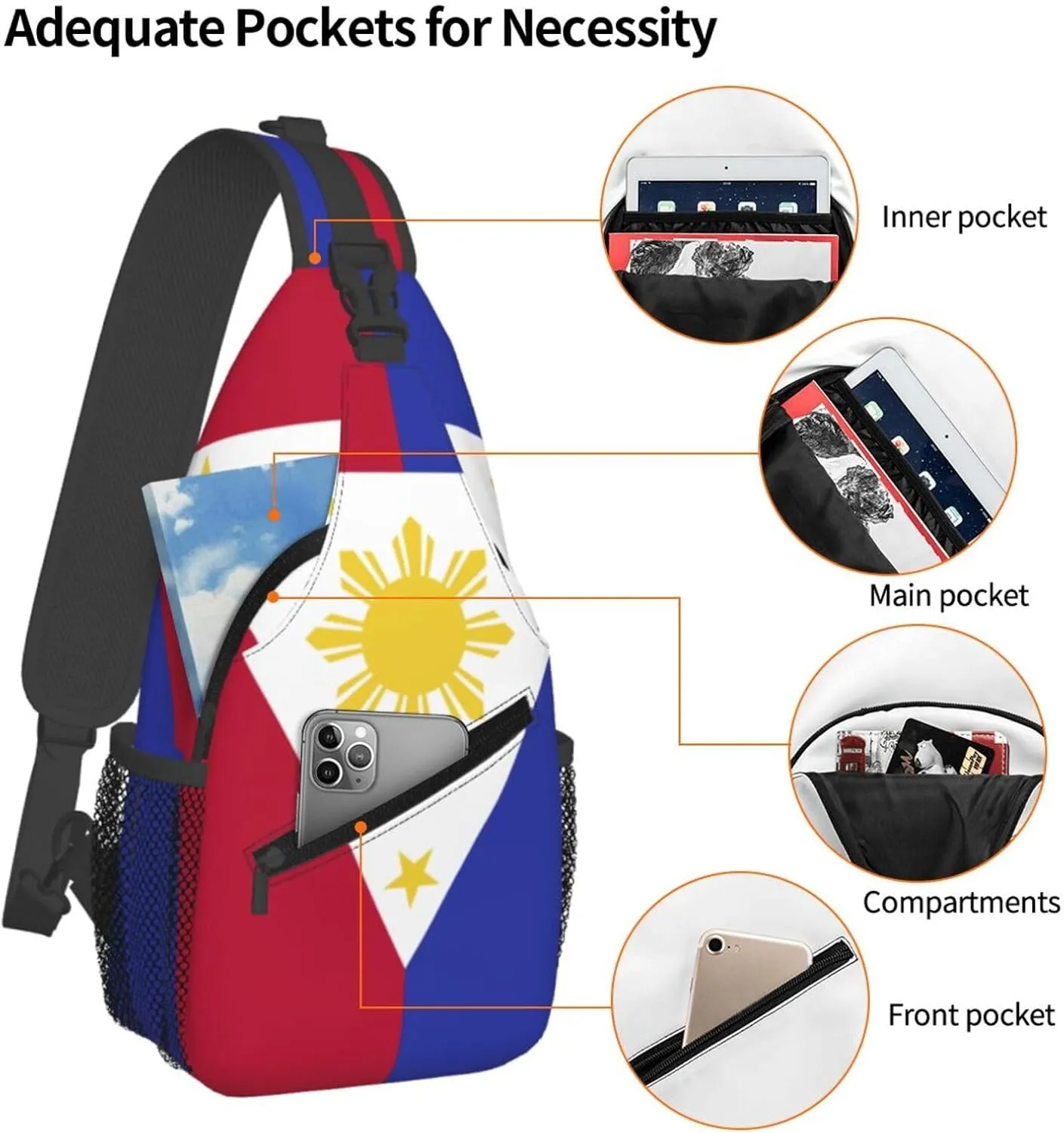 Philippines Sling Backpack Hiking Backpack Crossbody Bag Sports Lightweight And Durable Chest Bag Shoulder Bag For Women Men