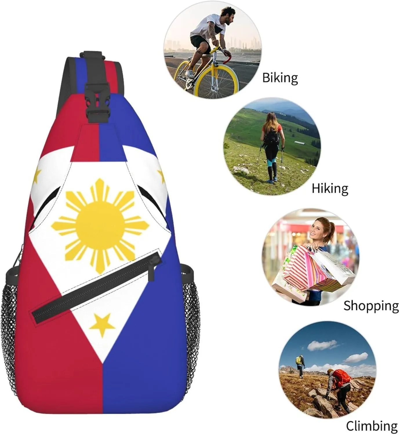 Philippines Sling Backpack Hiking Backpack Crossbody Bag Sports Lightweight And Durable Chest Bag Shoulder Bag For Women Men