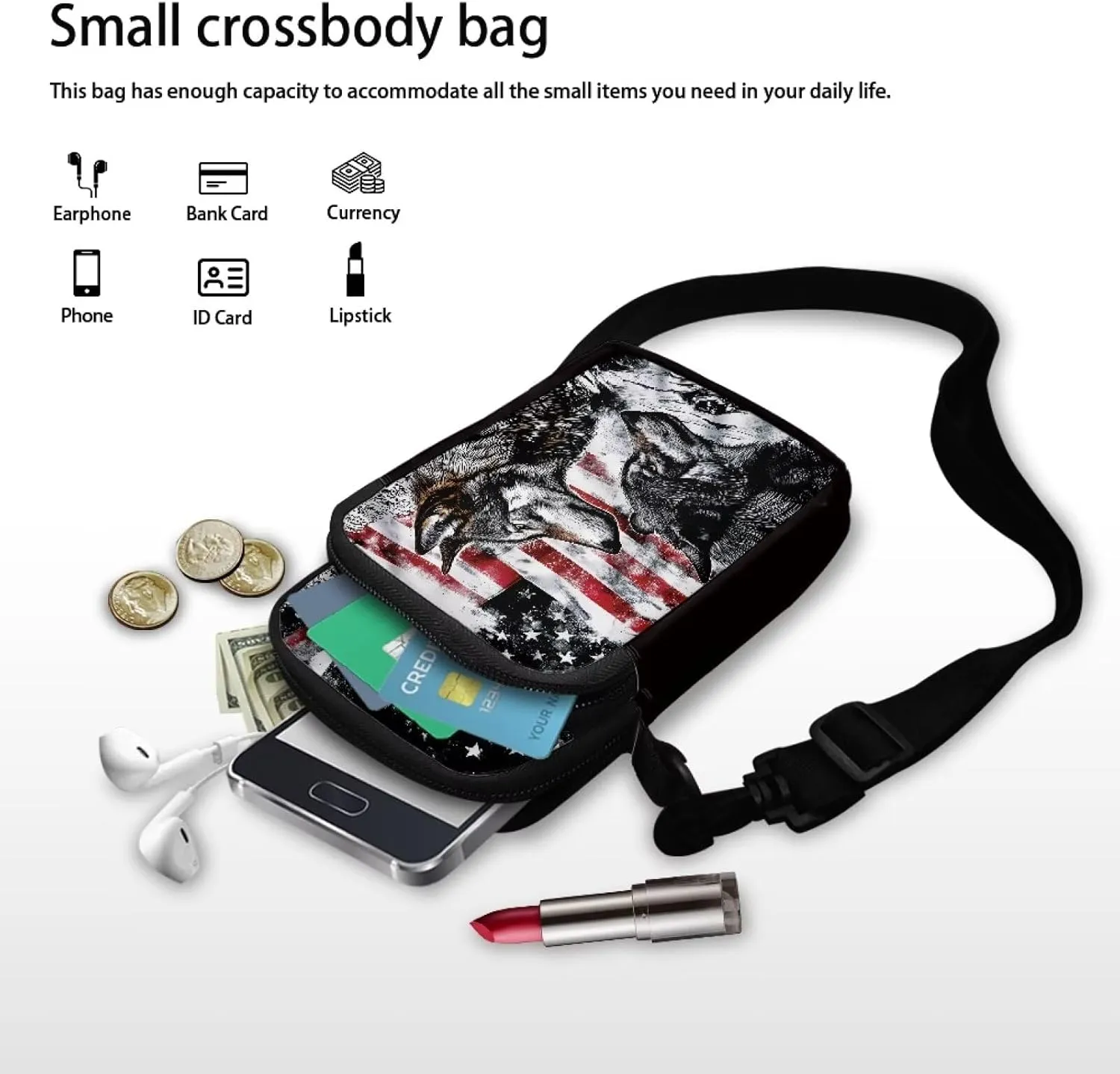 Phone Bag Purse Wallet Crossbody Bag Lightweight Roomy Pockets Smartphone Sports Armband Bag