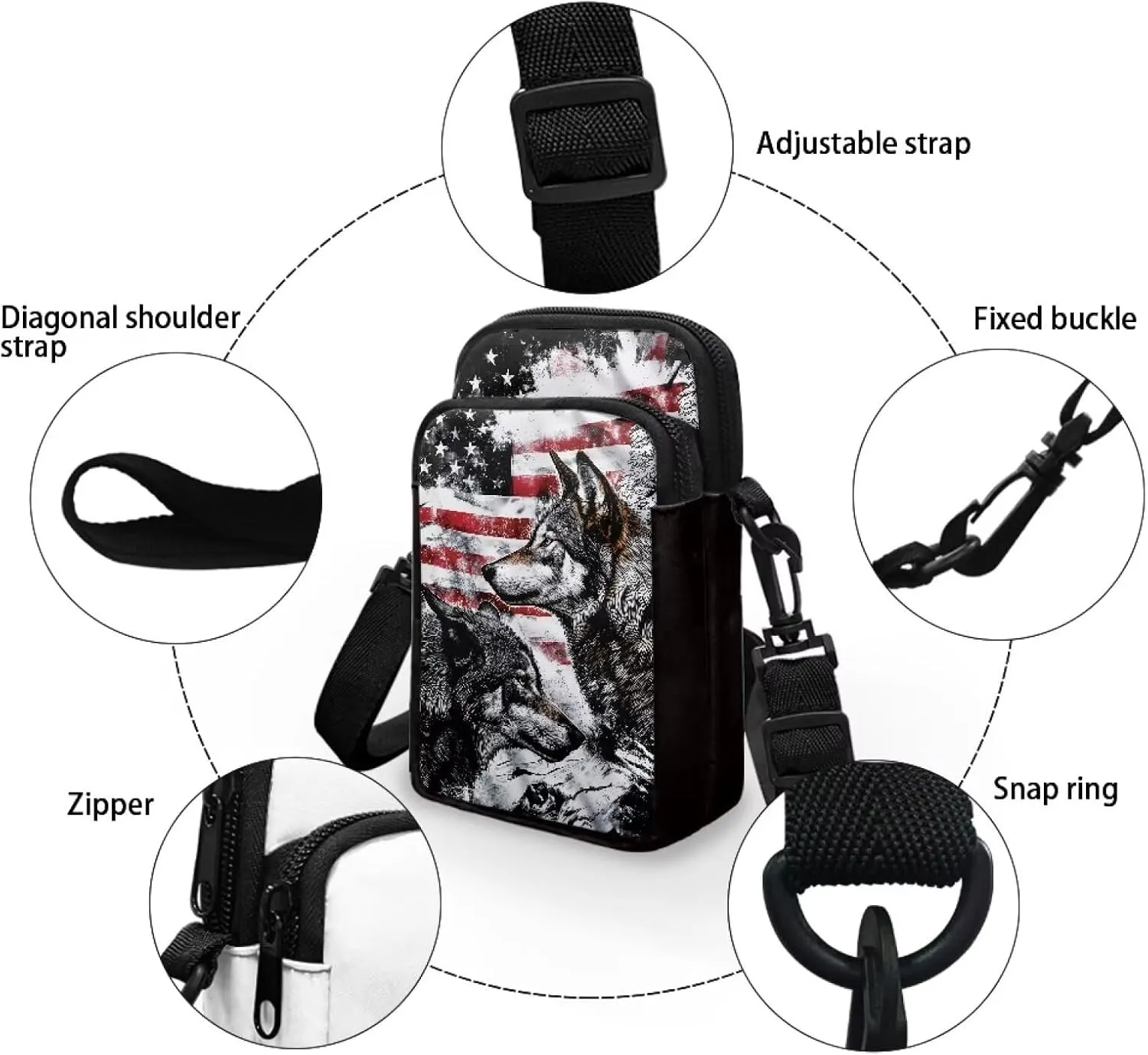 Phone Bag Purse Wallet Crossbody Bag Lightweight Roomy Pockets Smartphone Sports Armband Bag