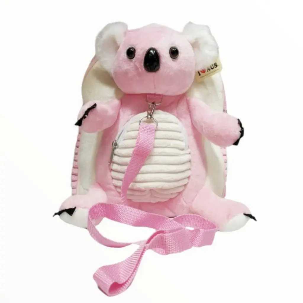 Pink Koala Backpack With Child Strap