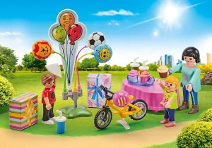 Playmobil TOY_FIGURE_PLAYSET Children's Birthday with Mother and Two Children