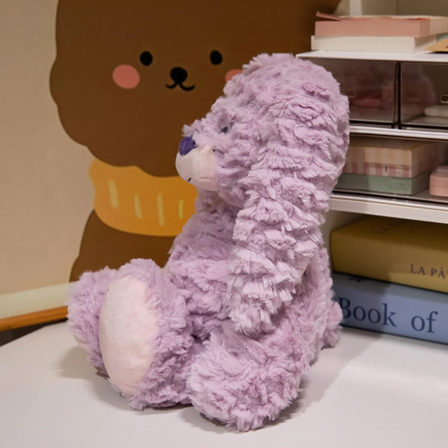 Plush Purple Rabbit Stuffed Animal Soft Plushies Huggable Cartoon Bunny Plush Toy 12.6 Inch