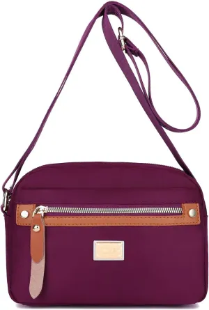 Popularate Nylon Crossbody Bag, Nylon Shoulder Messenger Bag, Large Capacity Crossbody Handbag for Women