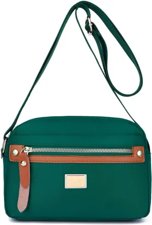 Popularate Nylon Crossbody Bag,Popularate Waterproof Nylon Crossbody Bag for Women with Zipper Shoulder