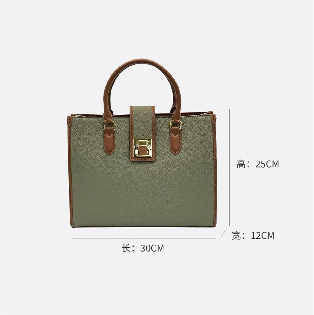 Premium Texture Color Collision Large Capacity Layer Cowhide Ladies Commuting crossbody