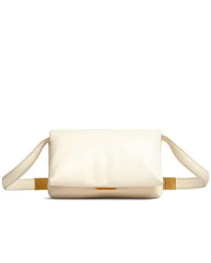 Prisma Small Leather Crossbody Bag in Ivory