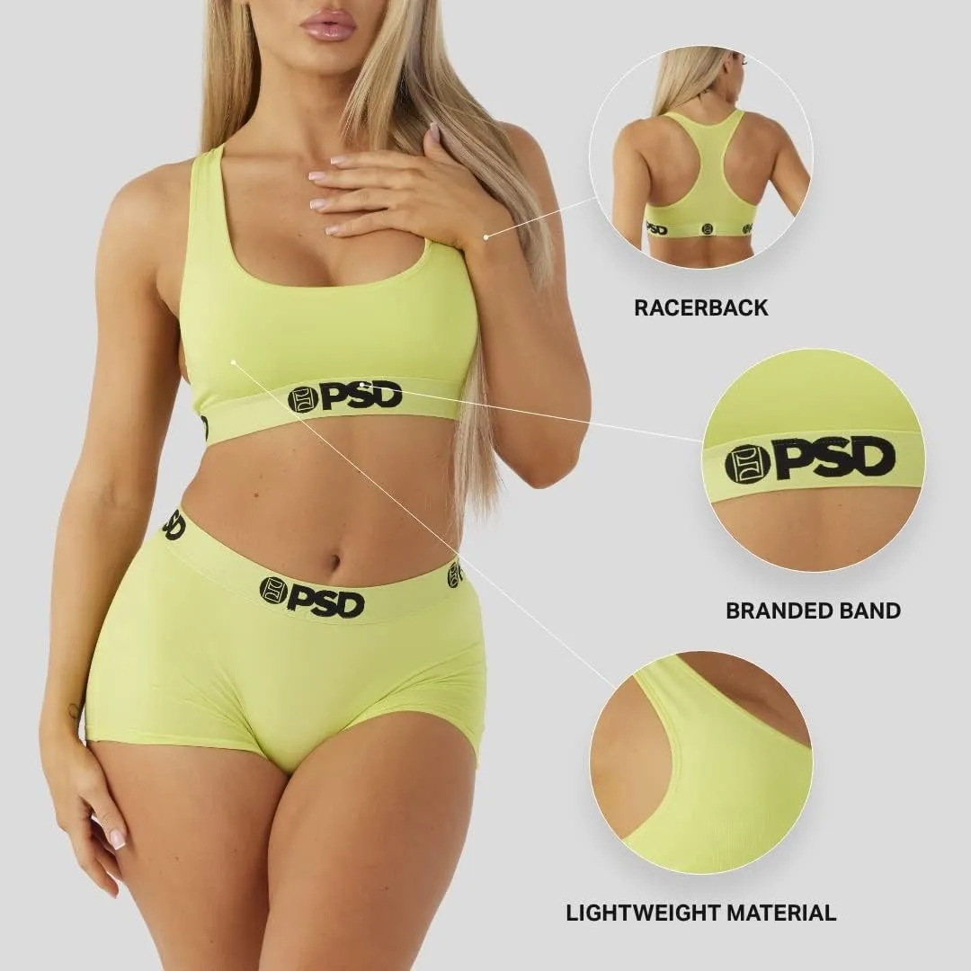 PSD Women's Bandana Print Sports Bra - Racerback Sports Bras for Women with Breathable Microfiber Fabric