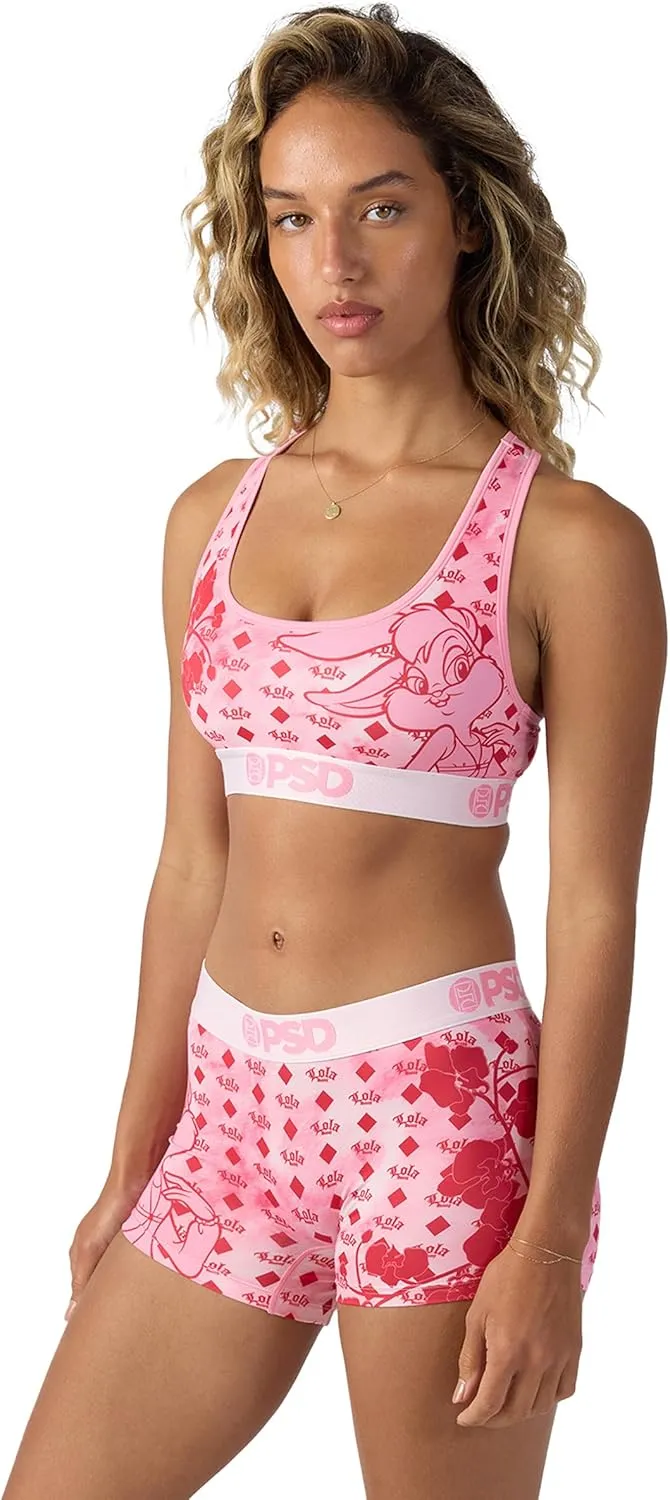 PSD Women's Looney Tunes Sports Bra - Racerback Sports Bras for Women with Breathable Microfiber Fabric