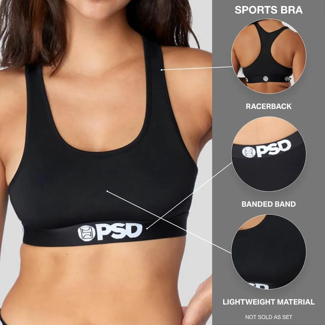 PSD Women's Looney Tunes Sports Bra - Racerback Sports Bras for Women with Breathable Microfiber Fabric